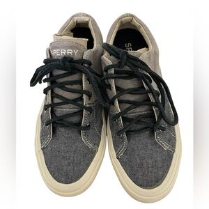 SPERRY Womens Haven Black and Gray Lace Up Sneakers Size 6.5
